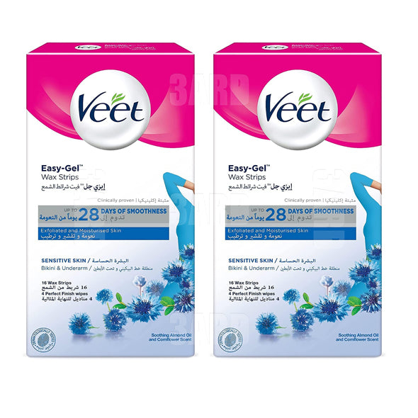 Veet Hair Removal Under Arm Wax Strips 16pcs - Pack of 2