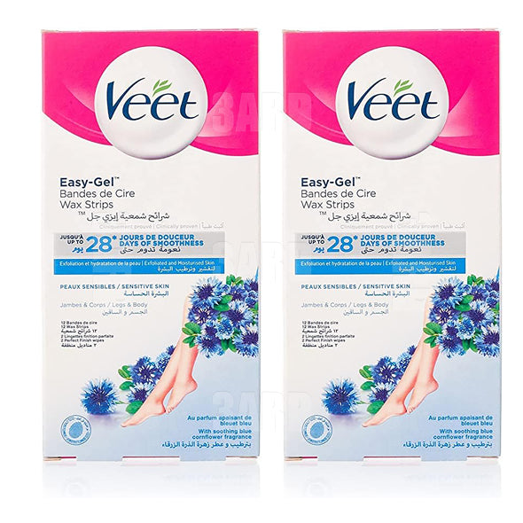 Veet Hair Removal Wax Strips for Sensitive Skin 12pcs - Pack of 2 – 3ard
