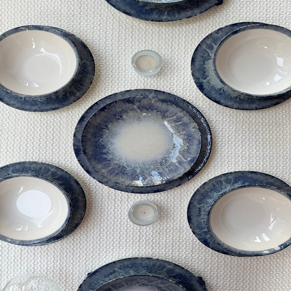 تولو طاقم بورسلين للعشاء ازرق ديانا ٢٤ قطعة