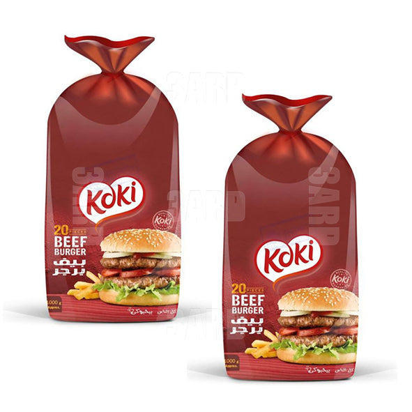 Koki Beef Burger 20 Pcs 1kg - Pack of 2