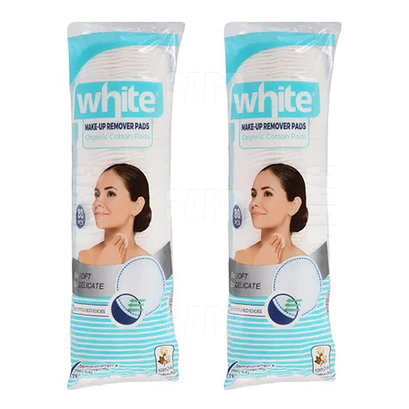 White Makeup Cotton Remover 80pcs - Pack of 2