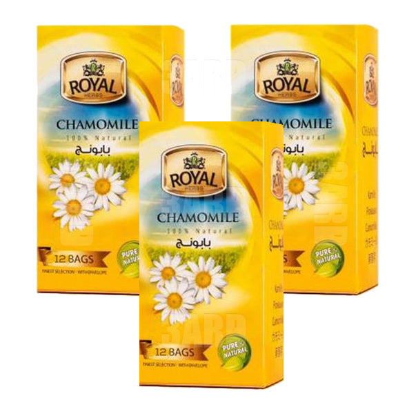 Royal Chamomile Herbal Teabags 12 Pcs - Pack of 3