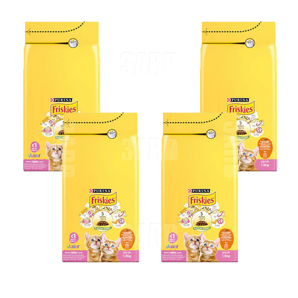 Friskies Cat Dry Food Junior Chicken & Milk 1.5kg - Pack of 4