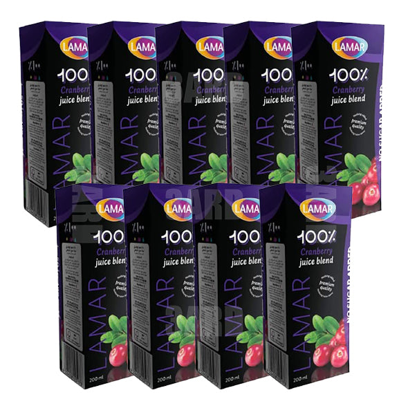 Lamar 100% Cranberry Juice Blend 200ml - Pack of 9