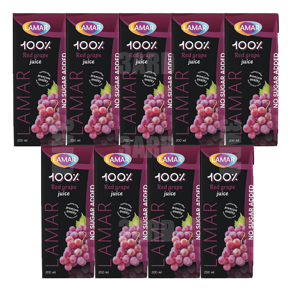 Lamar 100% Red Grape Juice 200ml - Pack of 9
