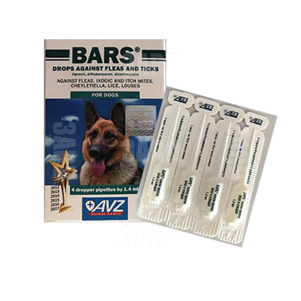 Bars Insecticidal Drops for Dogs (1 Dropper ) - Pack of 4