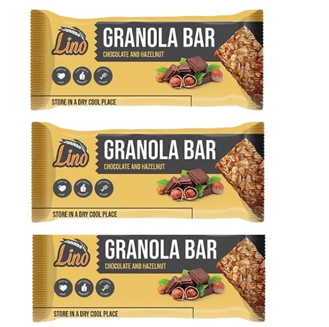 Lino Granola Bar Chocolate & Hazelnuts 40g - Pack of 3