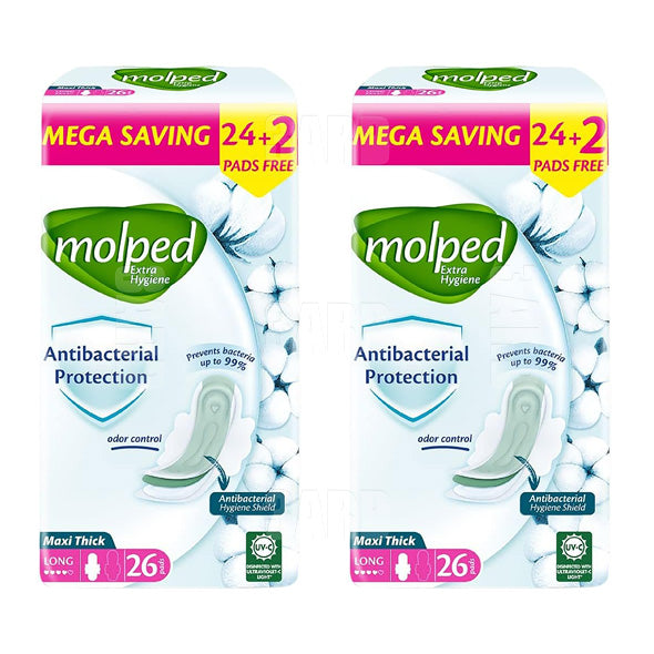 Molped Maxi Long Mega Saving Antibacterial 26pcs - Pack of 2