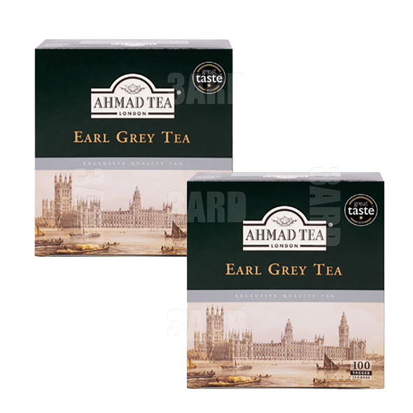 Ahmad Tea Earl Gray Tea 100 Teabags - Pack of 2