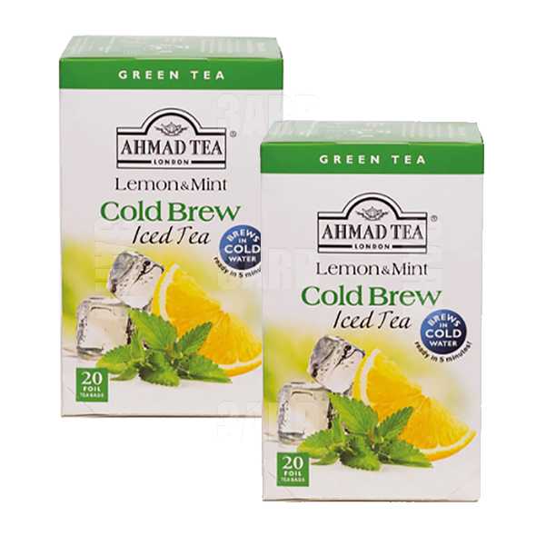 Ahmad Tea Lemon & Mint Iced Green Tea 20 Teabags - Pack of 2
