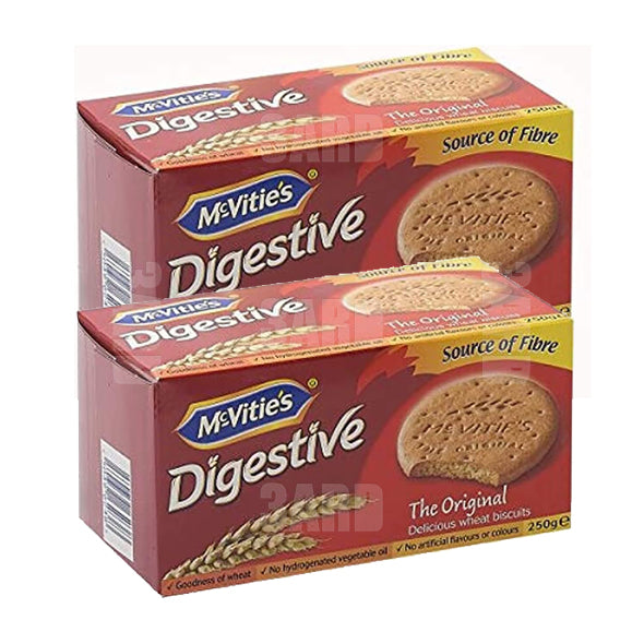 McVitie's Digestive Wheat Biscuits 250g - Pack of 2