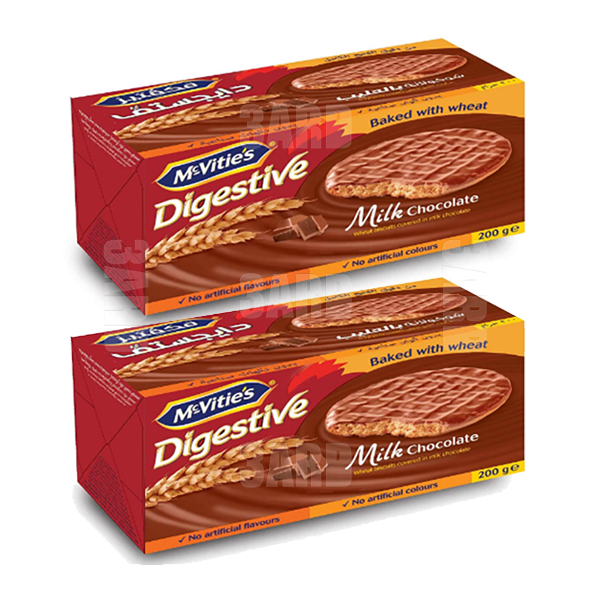 McVitie's Digestive Milk Chocolate Wheat Biscuits 200g Pack of 2 3ard