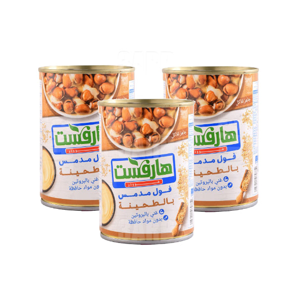 هارفست فول مدمس بالطحينة ٤٠٠جم - ٣ عبوة