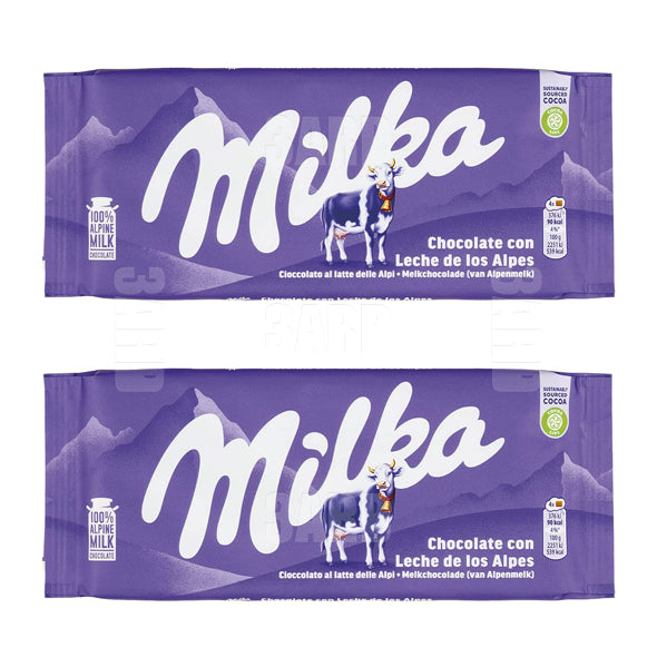 Milka Alpine Milk Chocolate 100g - Pack of 2