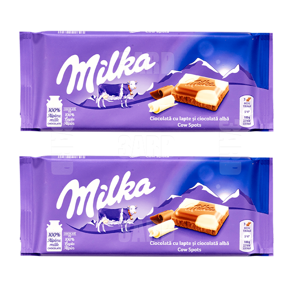 Milka Cow Spots Alpine Milk Chocolate 100g - Pack of 2