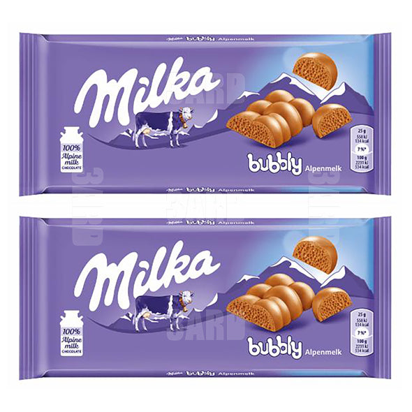 Milka Bubbly Alpine Milk Chocolate 90g - Pack of 2