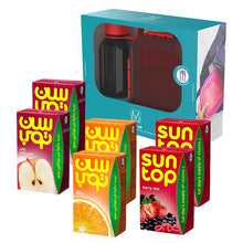 Load image into Gallery viewer, M-design Set (Lunch Box 1.6L+ Bottle 650ml+Cutlery 3pcs) + 2 Suntop 250ml (Orange + Apple + Mix Berry )
