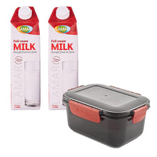 Load image into Gallery viewer, M-design Lunch Box 1.1L + 2 Lamar Full Cream Milk 1L
