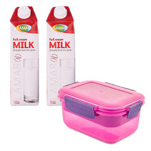 Load image into Gallery viewer, M-design Lunch Box 1.1L + 2 Lamar Full Cream Milk 1L
