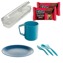 Load image into Gallery viewer, M-Design Plate 21cm + Cutlery Set 3pcs with Box + Handle Mug + 2 Todo Brownies
