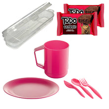 Load image into Gallery viewer, M-Design Plate 21cm + Cutlery Set 3pcs with Box + Handle Mug + 2 Todo Brownies
