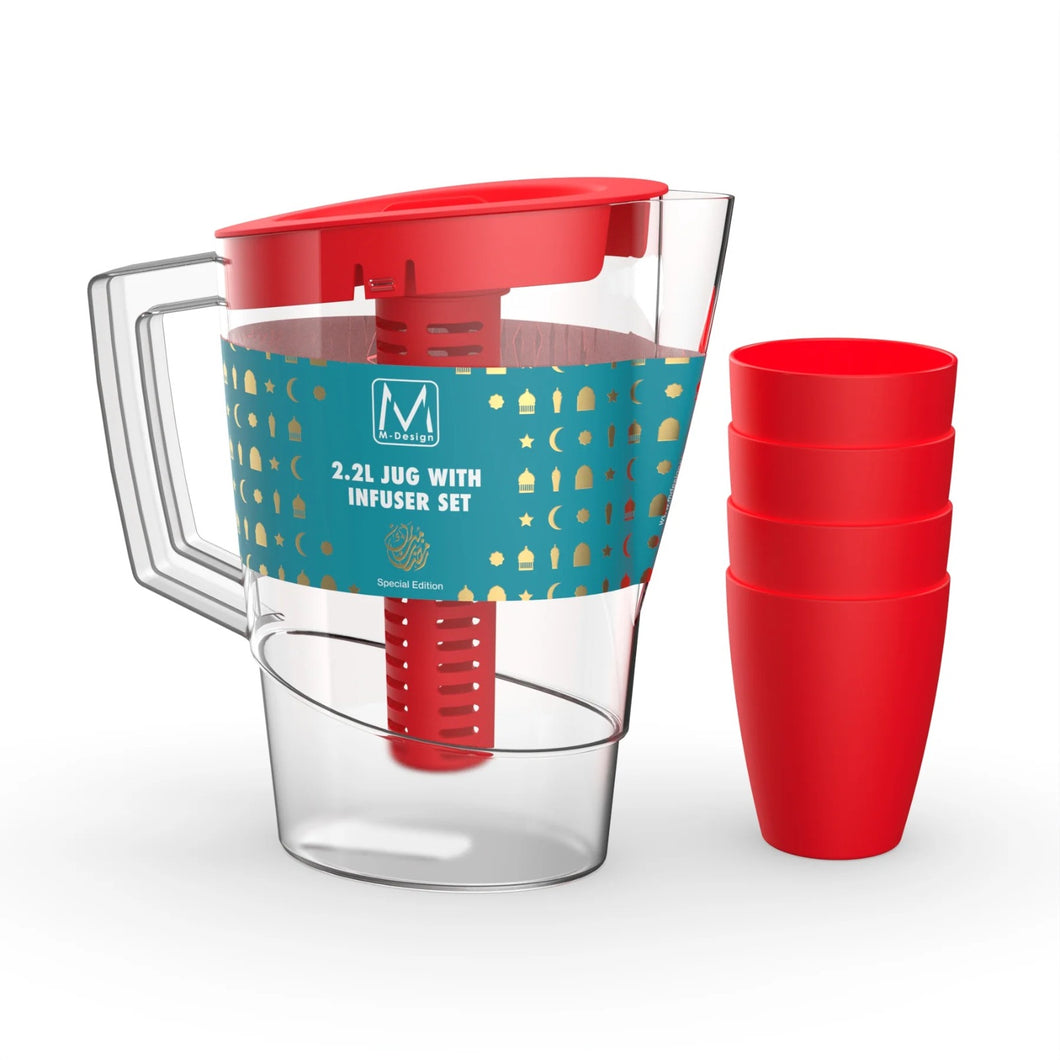 M-Design Pitcher with Infuser + 4 Cup