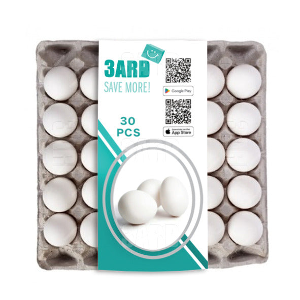 3ard White Eggs Bulk Pack Carton Box 30pcs - Pack of 1