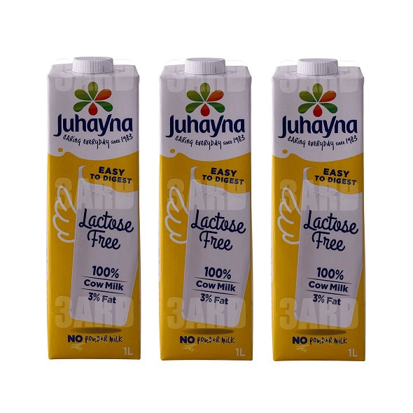 Juhayna Lactose Free 3% Fat Milk 1L - Pack of 3