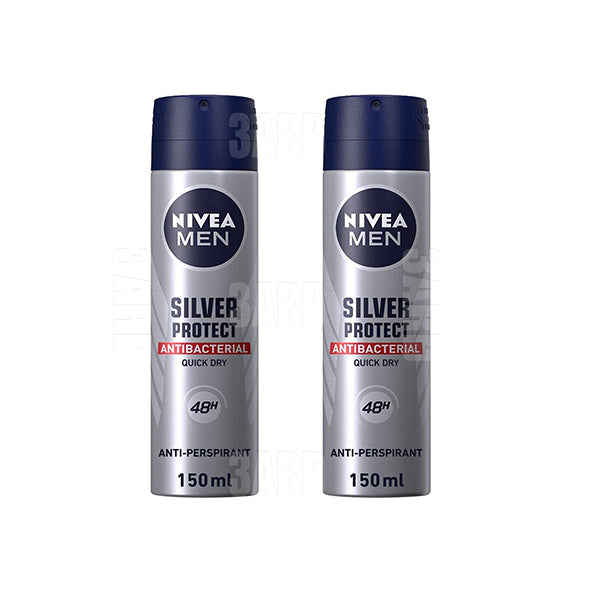 Nivea Spray for Men Silver Protect 150ml - Pack of 2