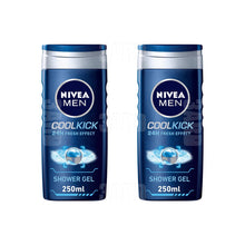 Load image into Gallery viewer, Nivea Shower Gel for Men Cool Kick Blue 250ml - Pack of 2
