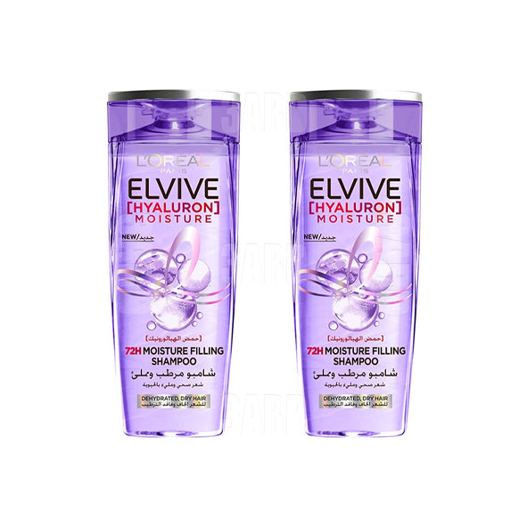 Loreal Elvive Hair Shampoo Hyaluron Moisture 400ml - Pack of 2