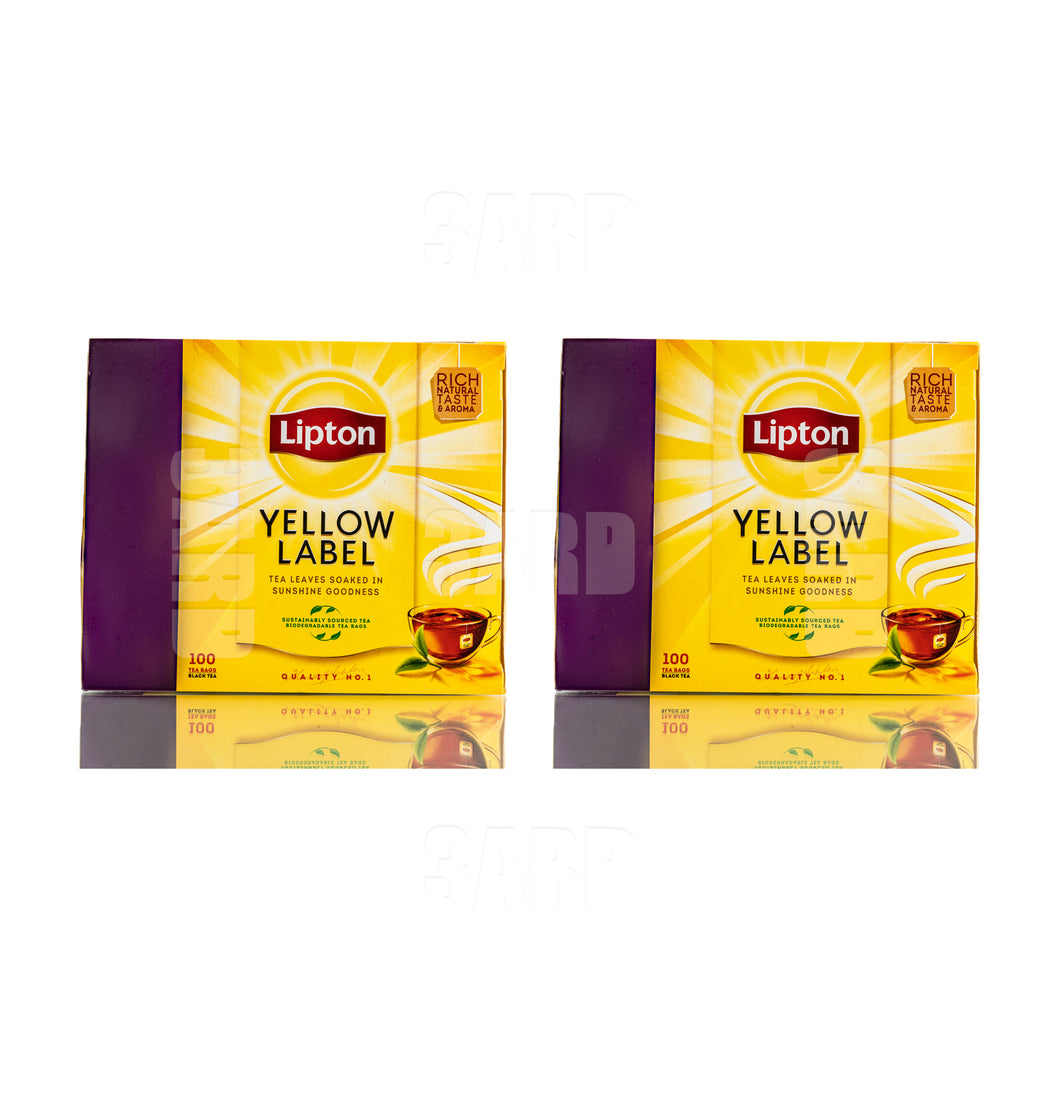 ليبتون شاي أسود العلامة الصفراء ١٠٠ كيس - ٢ عبوة