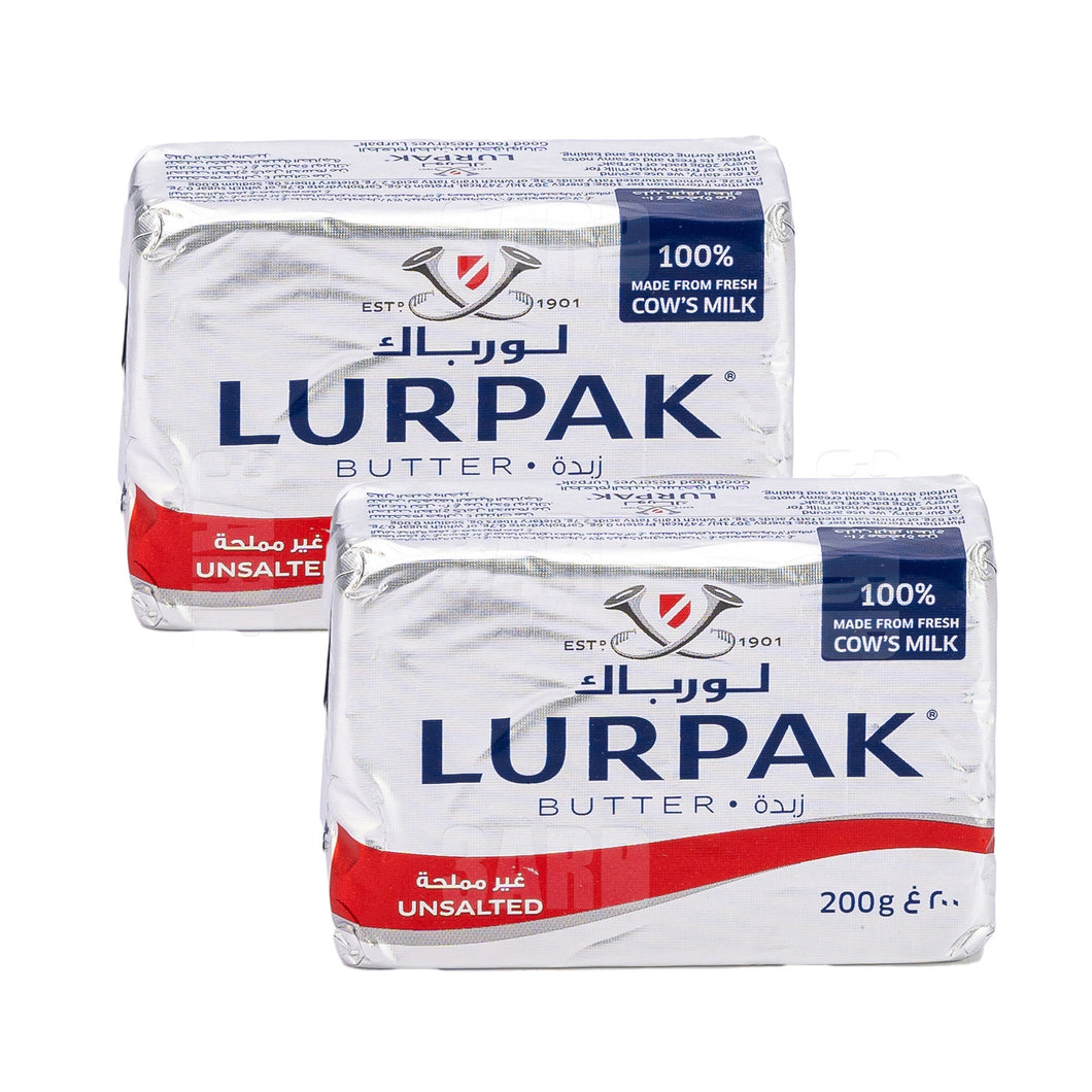 Lurpak Unsalted Butter 200g - Pack of 2