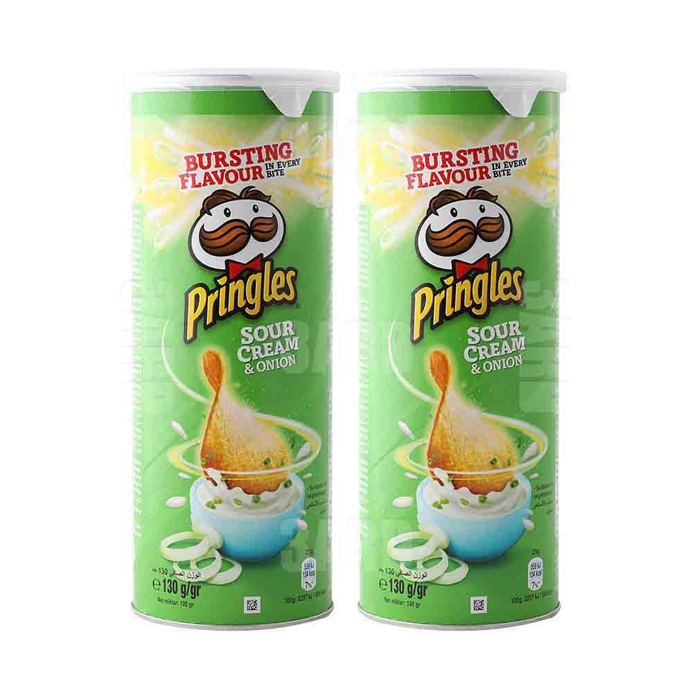 Pringles Sour Cream & Onion 130g - Pack of 2