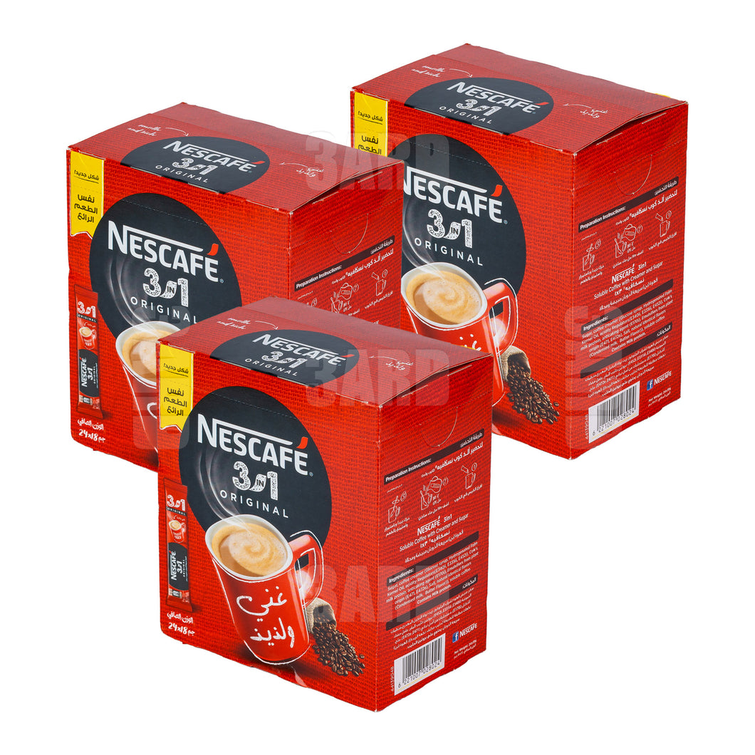 NESCAFE 3in1 Original Pack of 24x18g Instant Coffee Mix - Albazaar
