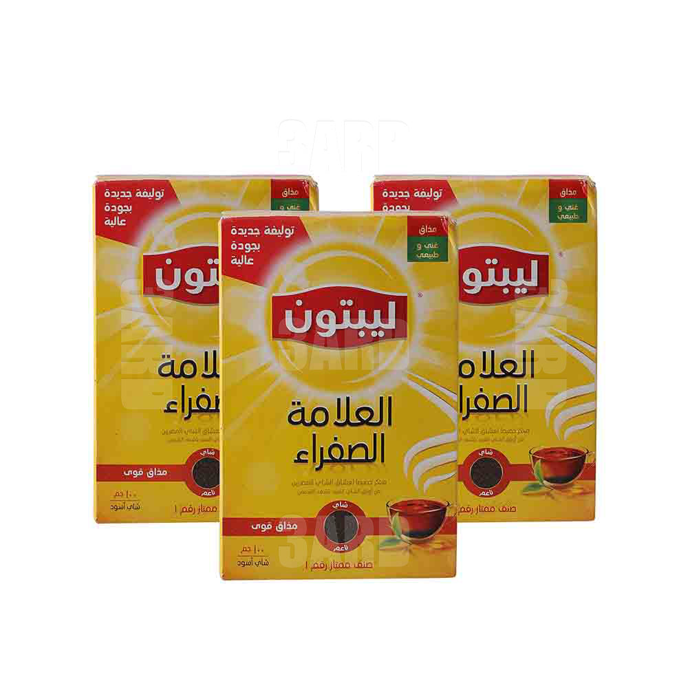 Lipton Black Dust Tea Yellow Label 100g - Pack of 3