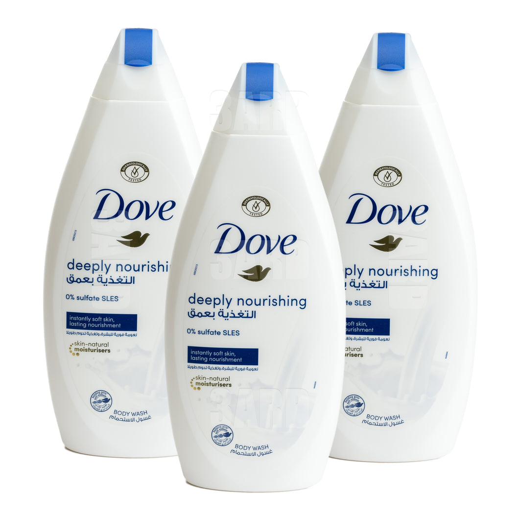 Dove Deeply Nourishing Body Wash 500ml - Pack of 3