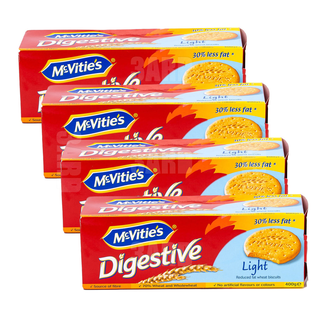 McVitie's Digestive Light Reduced Fat Wheat Biscuits 400g - Pack of 4