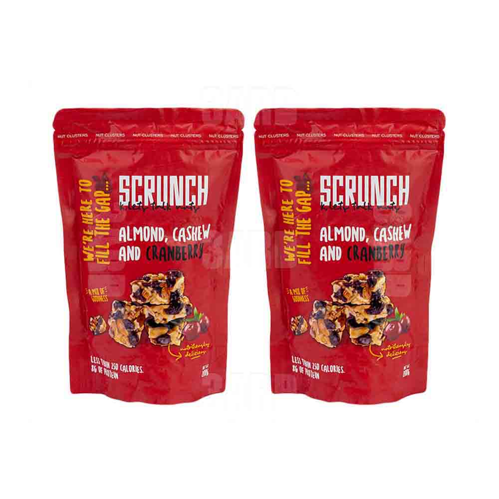 Scrunch Almonds Cashew & Cranberry 200g - Pack of 2