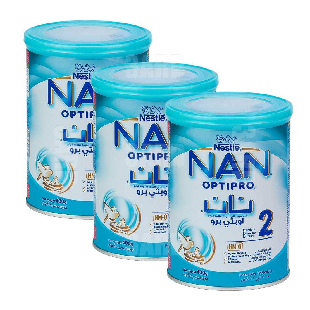 Nestle Nan Optipro Starter Formula 2 - 400g- Pack of 3
