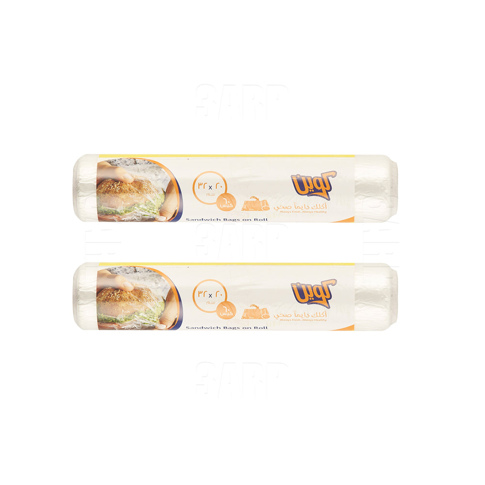 Queen 60 Mini Sandwich Bags On Roll 20X32cm - Pack of 2