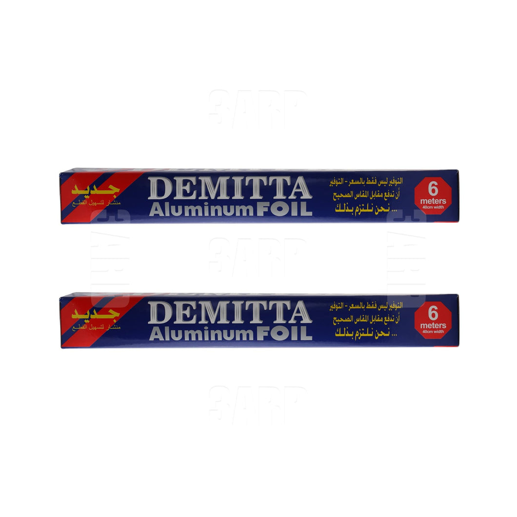 Demitta Aluminum Foil with Cutting Edge 6m X 40cm - Pack of 2