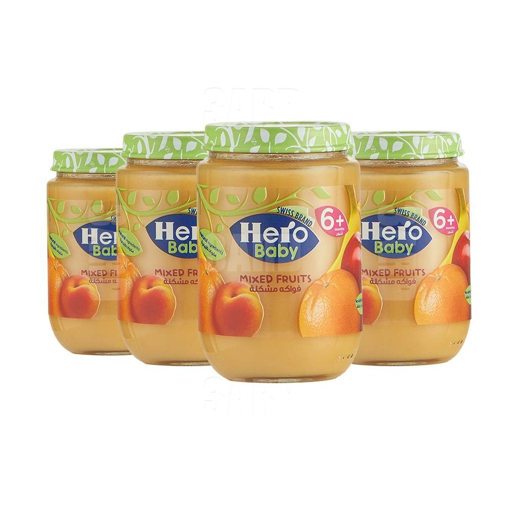 Hero Baby Jar Mixed Fruits, 6 months 190g - Pack of 4
