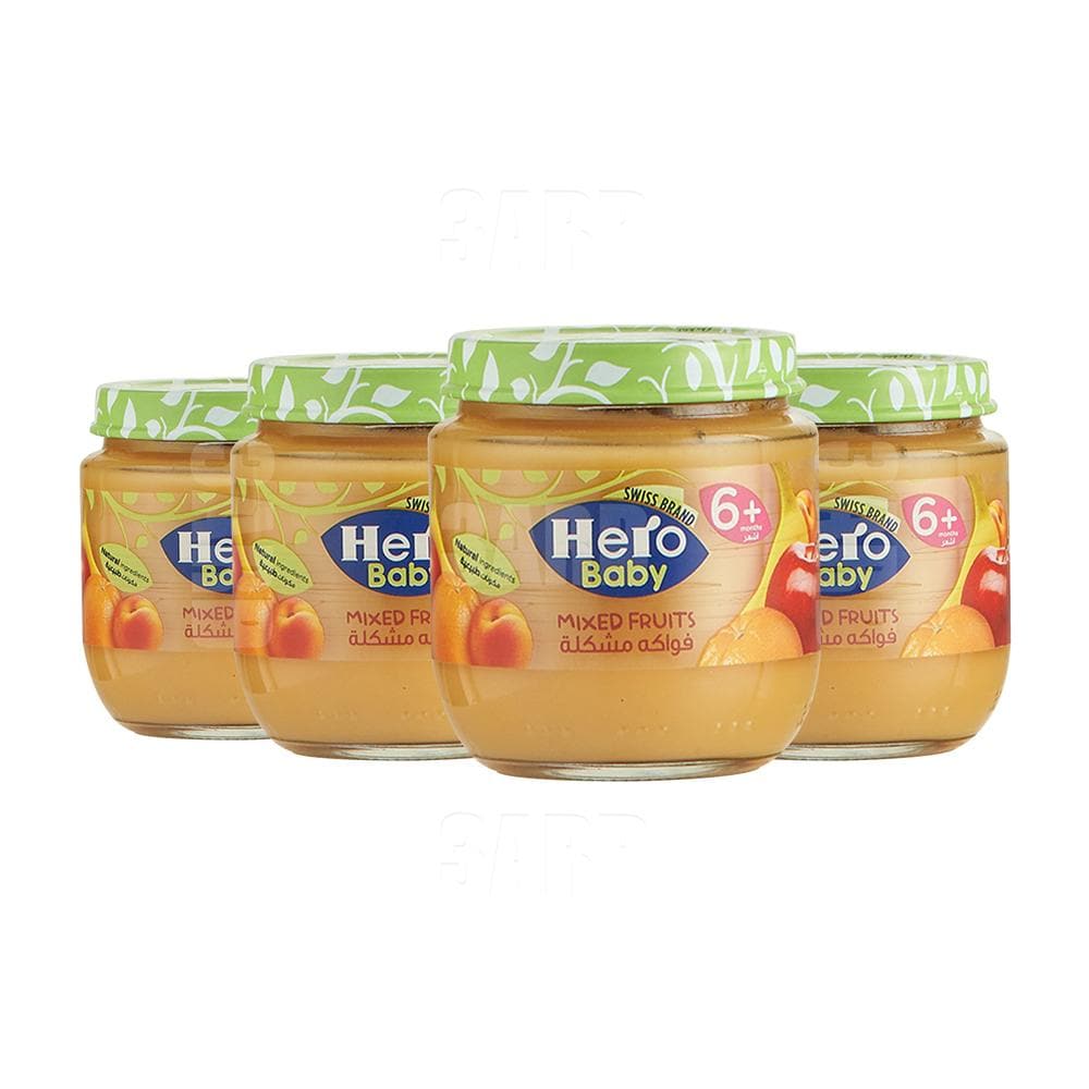 Hero Baby Jar Mixed Fruits, 6 months 120g - Pack of 4