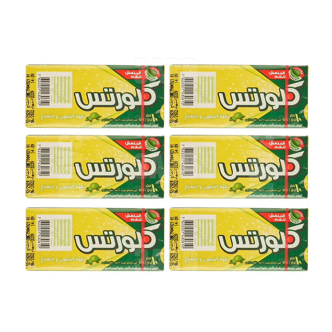 Clorets Lemon Mint Chewing Gum 10 Pc. 28g - Pack of 6