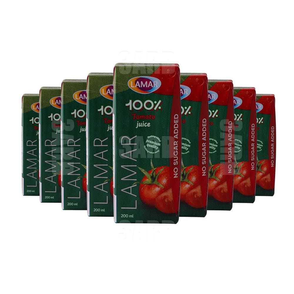 Lamar 100% Tomato Juice 200ml - Pack of 9