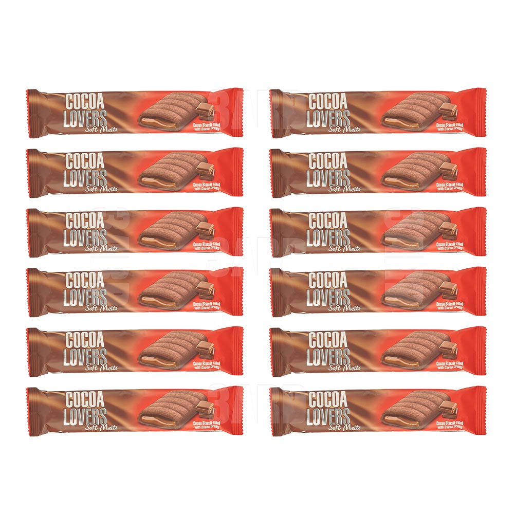Cocoa Lovers Soft Melts Cocoa Biscuit Filled with Cocoa Cream 2pcs - Pack of 12