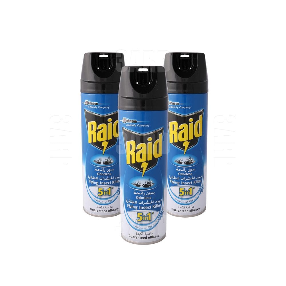 Raid 5 in 1 Flying Insect Killer Spray 300ml - Pack of 3