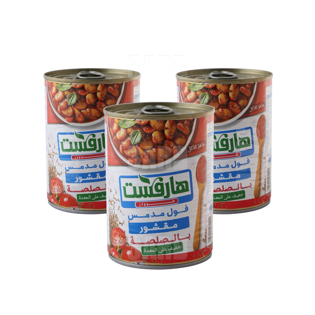 Harvest Foods Peeled Fava Beans with Tomato Sauce 400g - Pack of 3