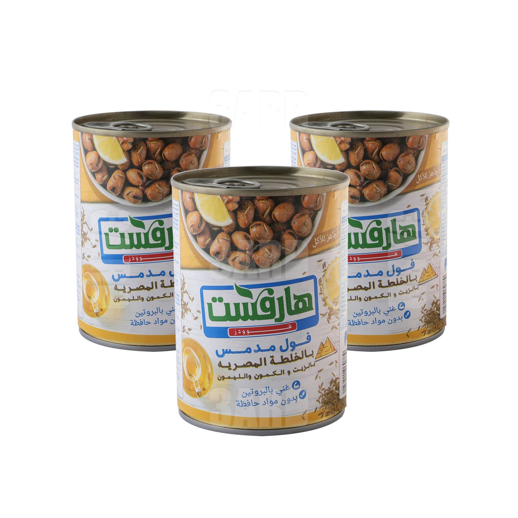 Harvest Foods Egyptian Fava Beans with Oil & Cumin 400g - Pack of 3